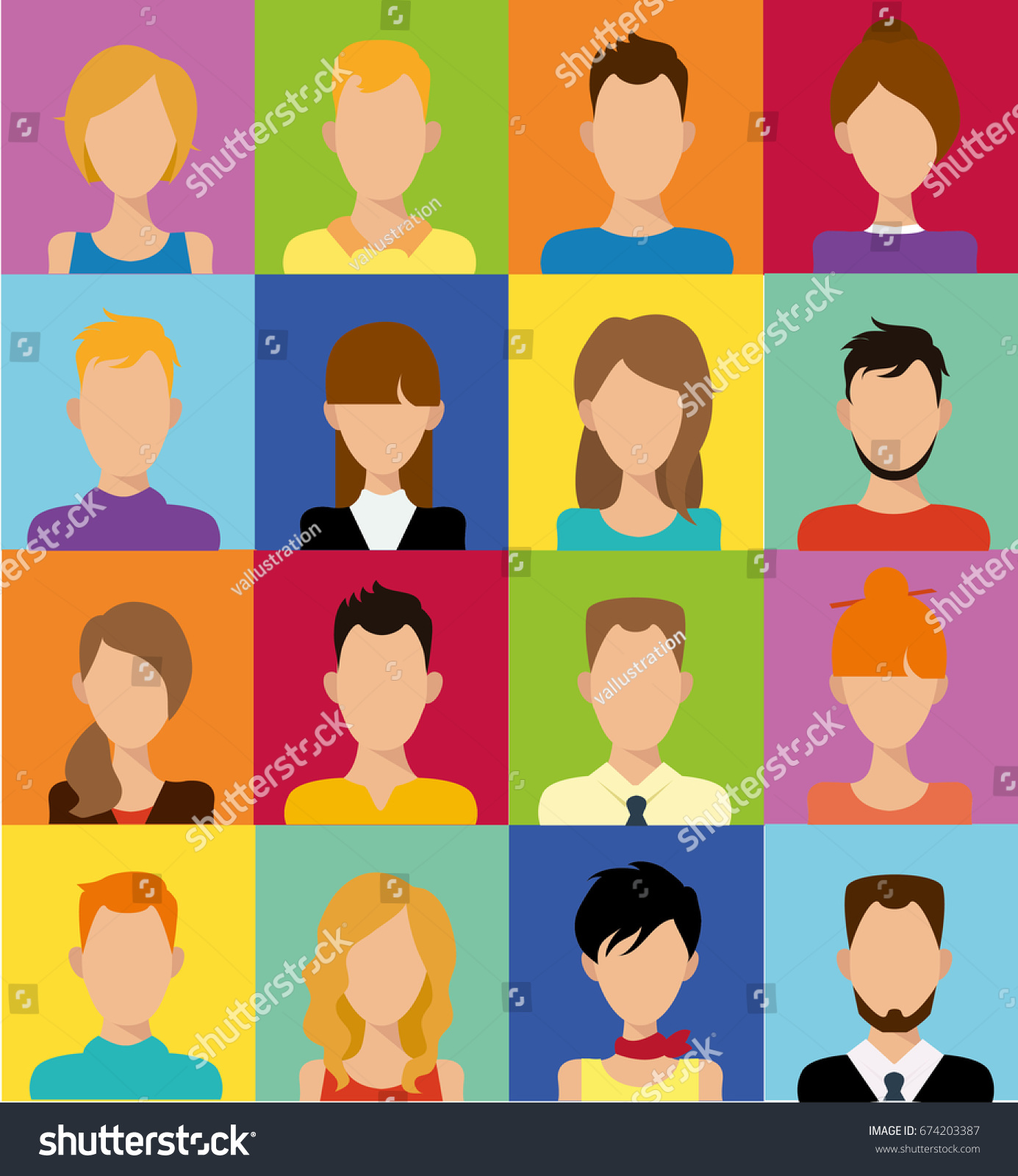 People Flat Icons Avatar Stock Vector Royalty Free 674203387