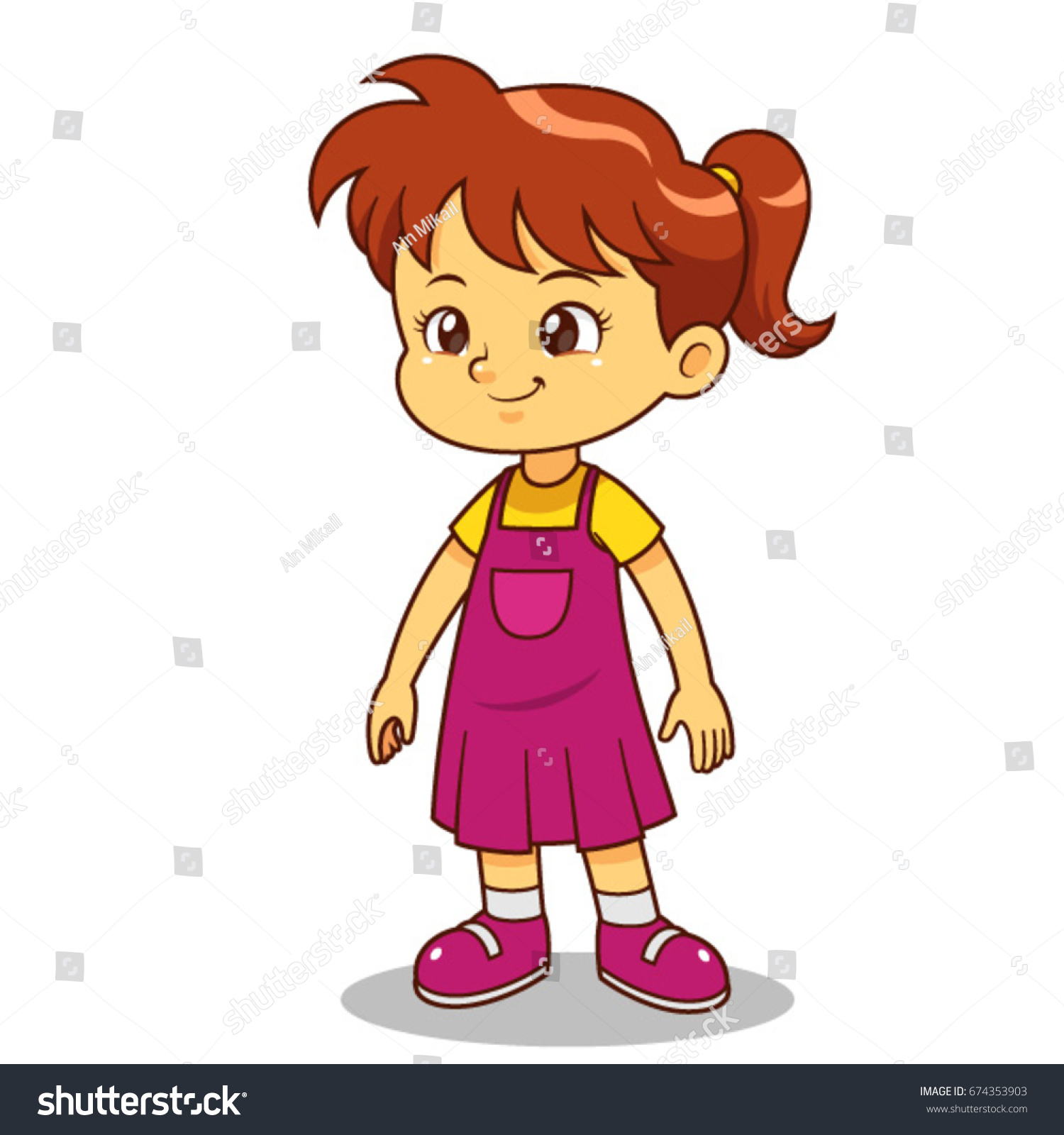 Girl Vector Cartoon Stock Vector (Royalty Free) 674353903 | Shutterstock