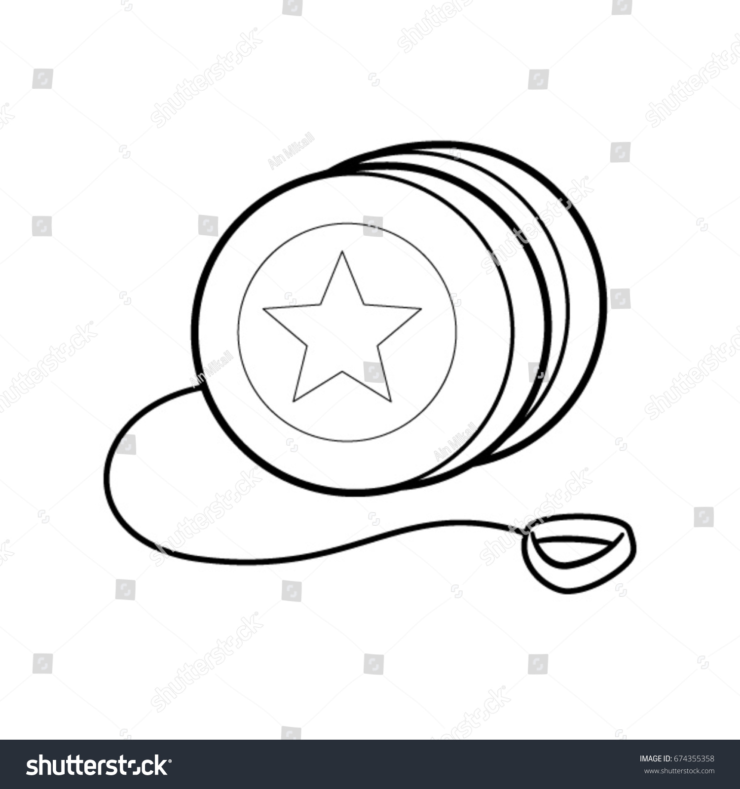 Yo Yo Toy Vector Cartoon Black Stock Vector (Royalty Free) 674355358 ...