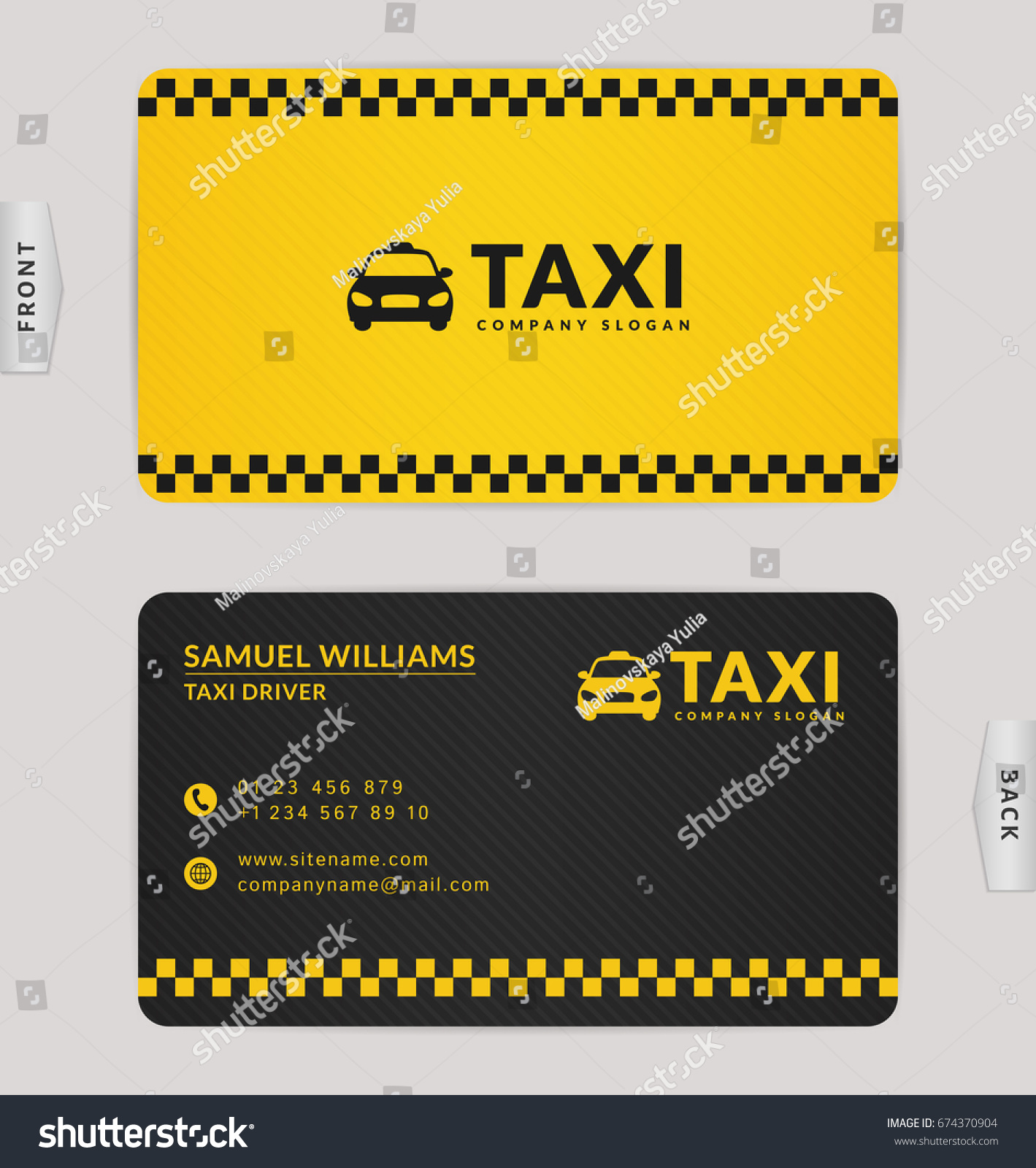 Business Card Design Black Yellow Colors Stock Vector (Royalty Free ...