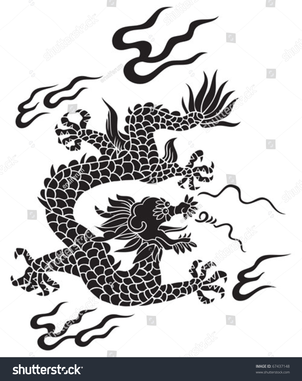 Traditional Chinese Dragon Lord Air Water Stock Vector (Royalty Free ...