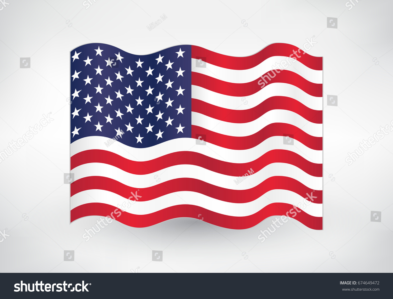 Wavy American Flagflag Usa Stock Vector (royalty Free) 674649472 