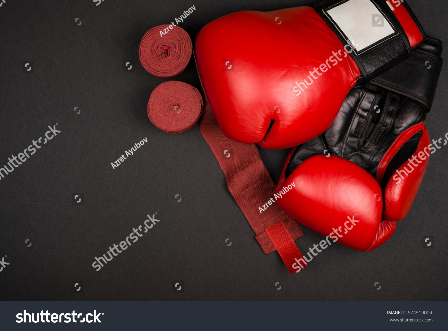 boxing gloves with hand wraps