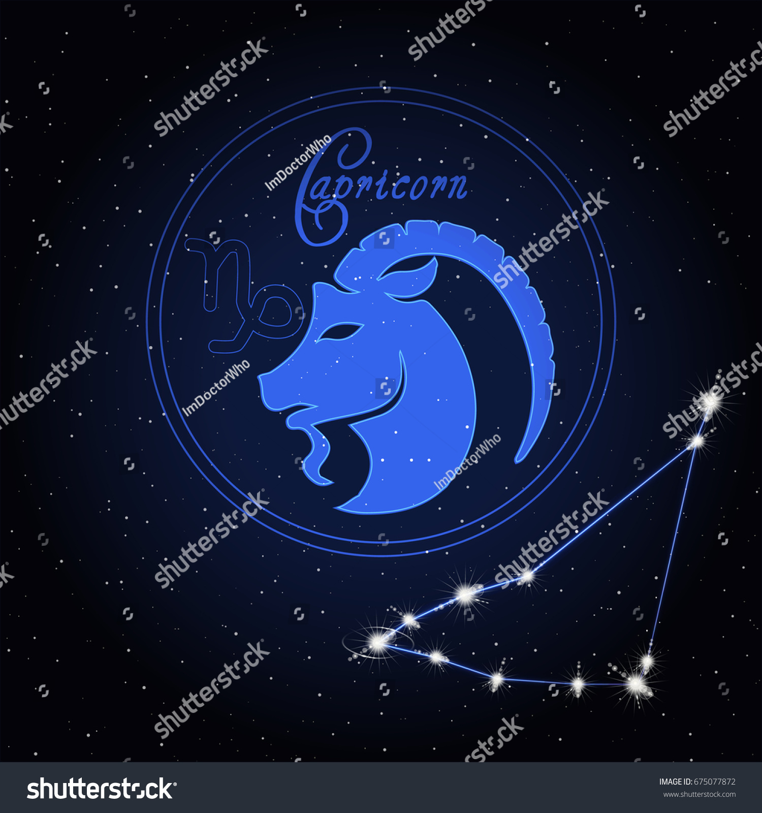 Constellation Sign Zodiac Against Background Starry Stock Vector ...