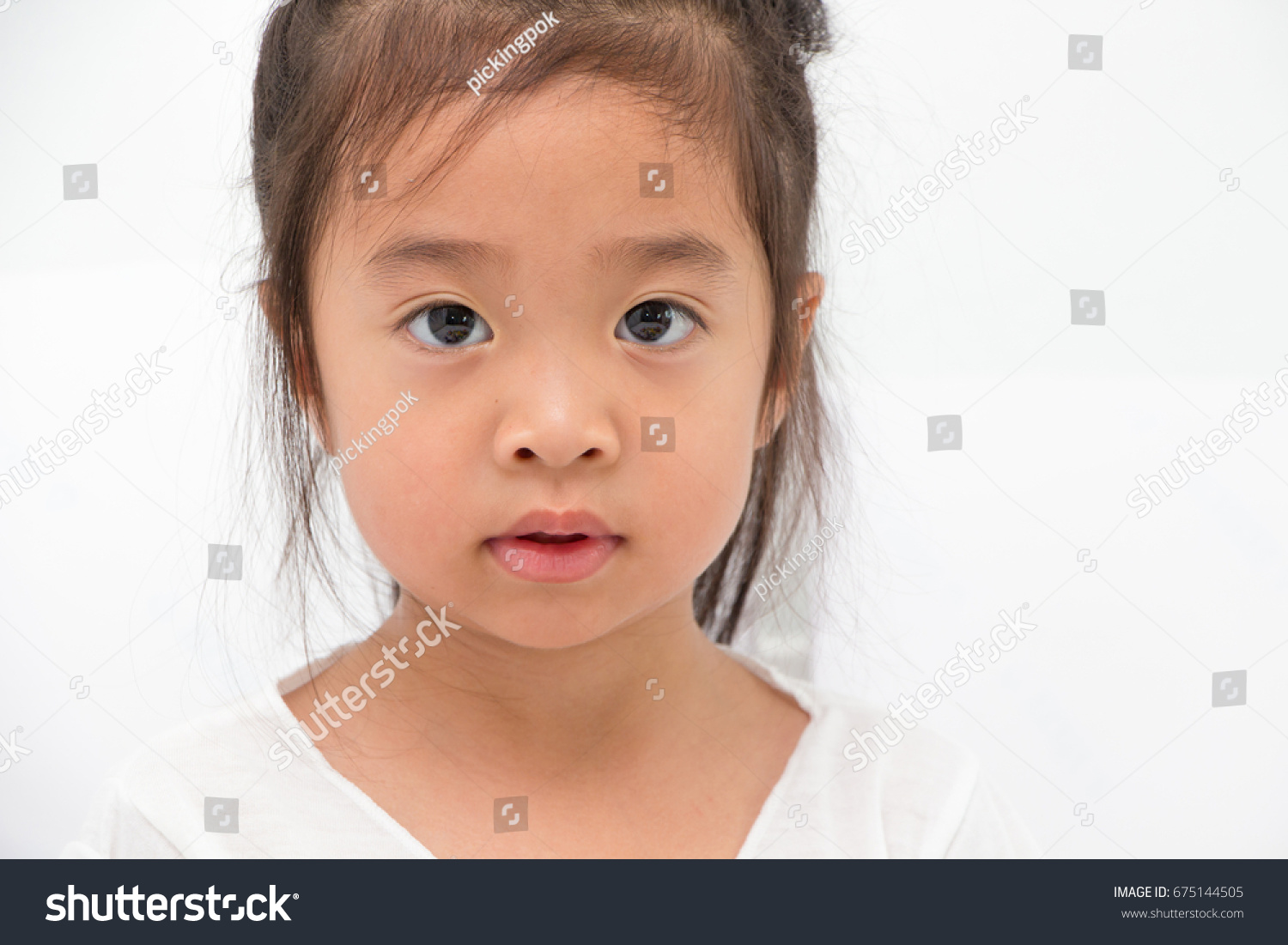 Portrait Little Asia Innocent Children On Stock Photo 675144505 ...