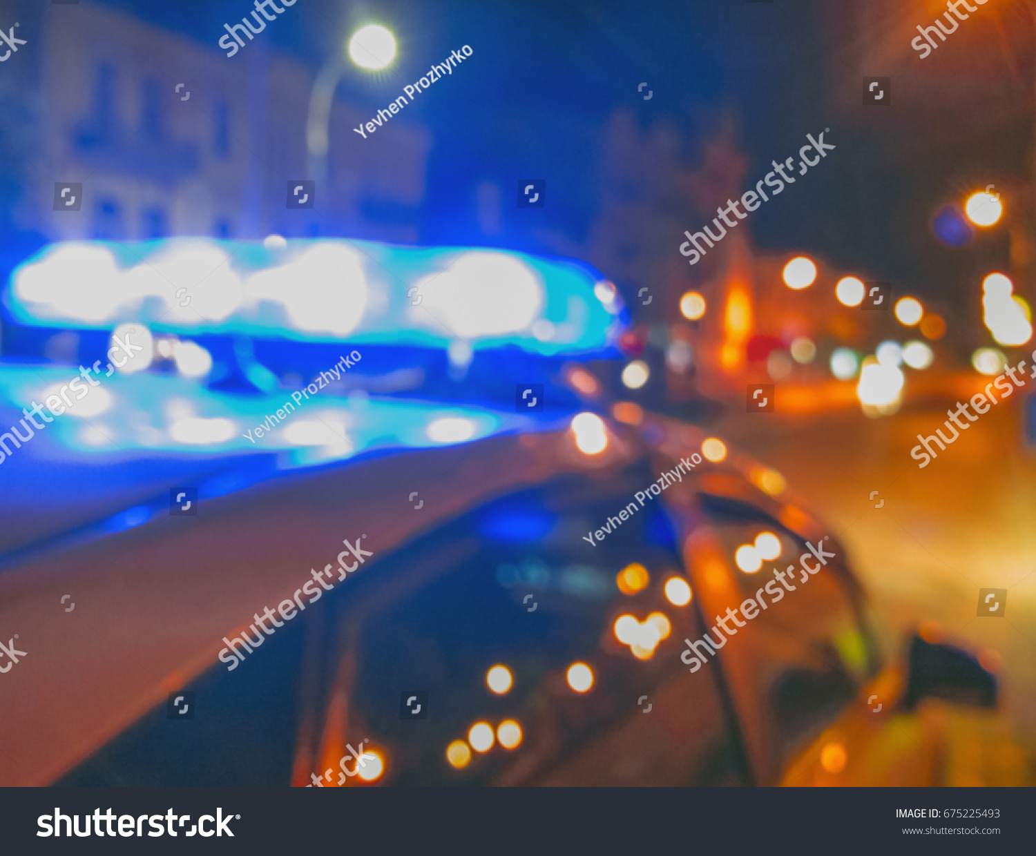 Lights Police Car Night Time Crime Stock Photo 675225493 | Shutterstock