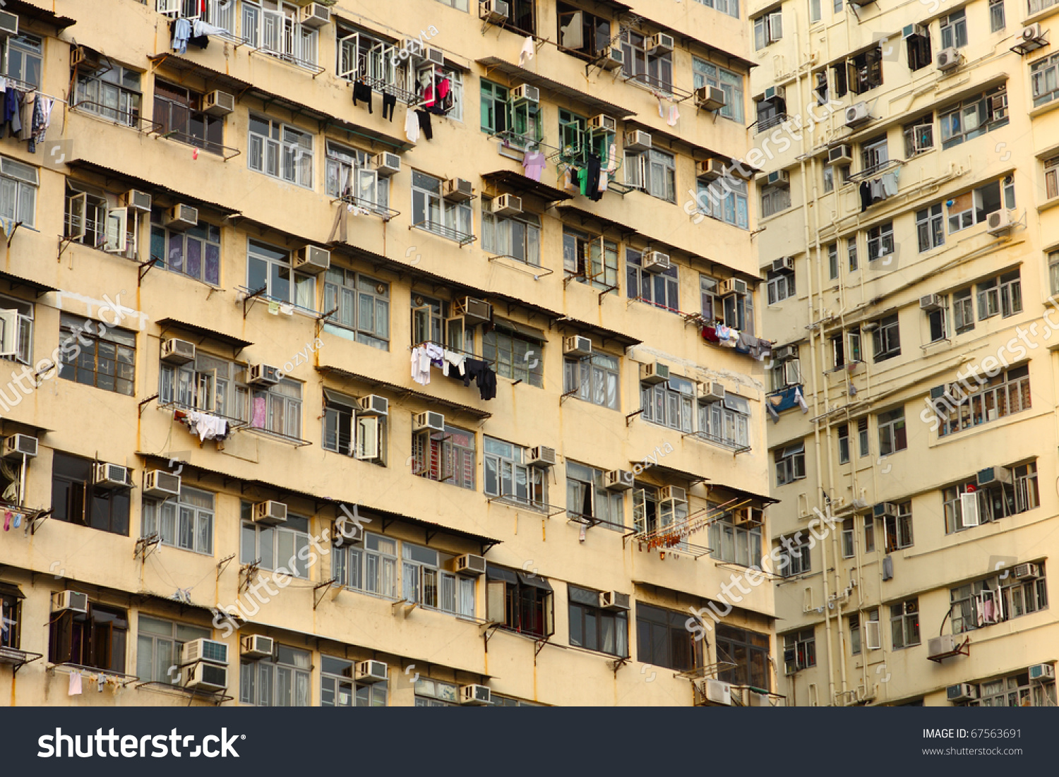 Old Apartments Hong Kong Close Day Stock Photo 67563691 | Shutterstock