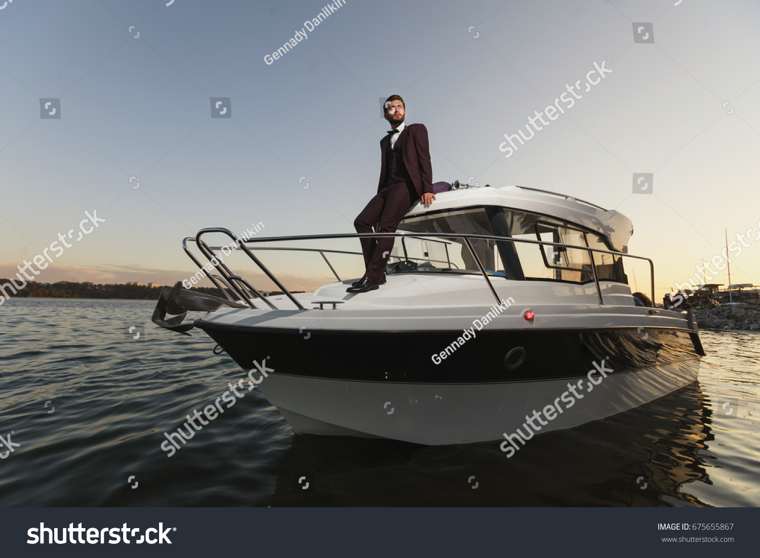 rich man in yacht