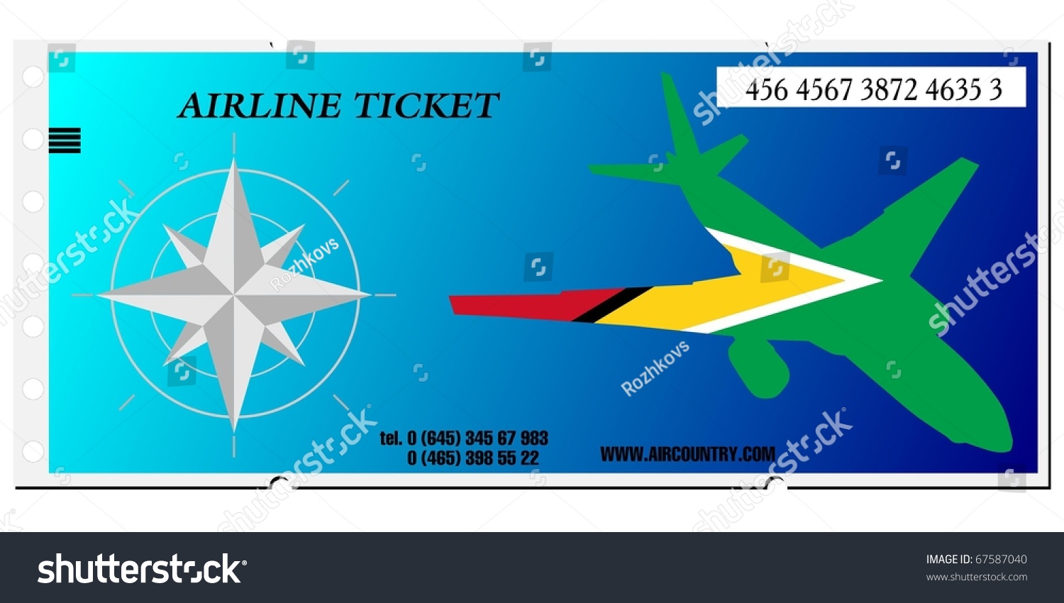 Vector Illustration Ticket Guyana Stock Vector (Royalty Free) 67587040