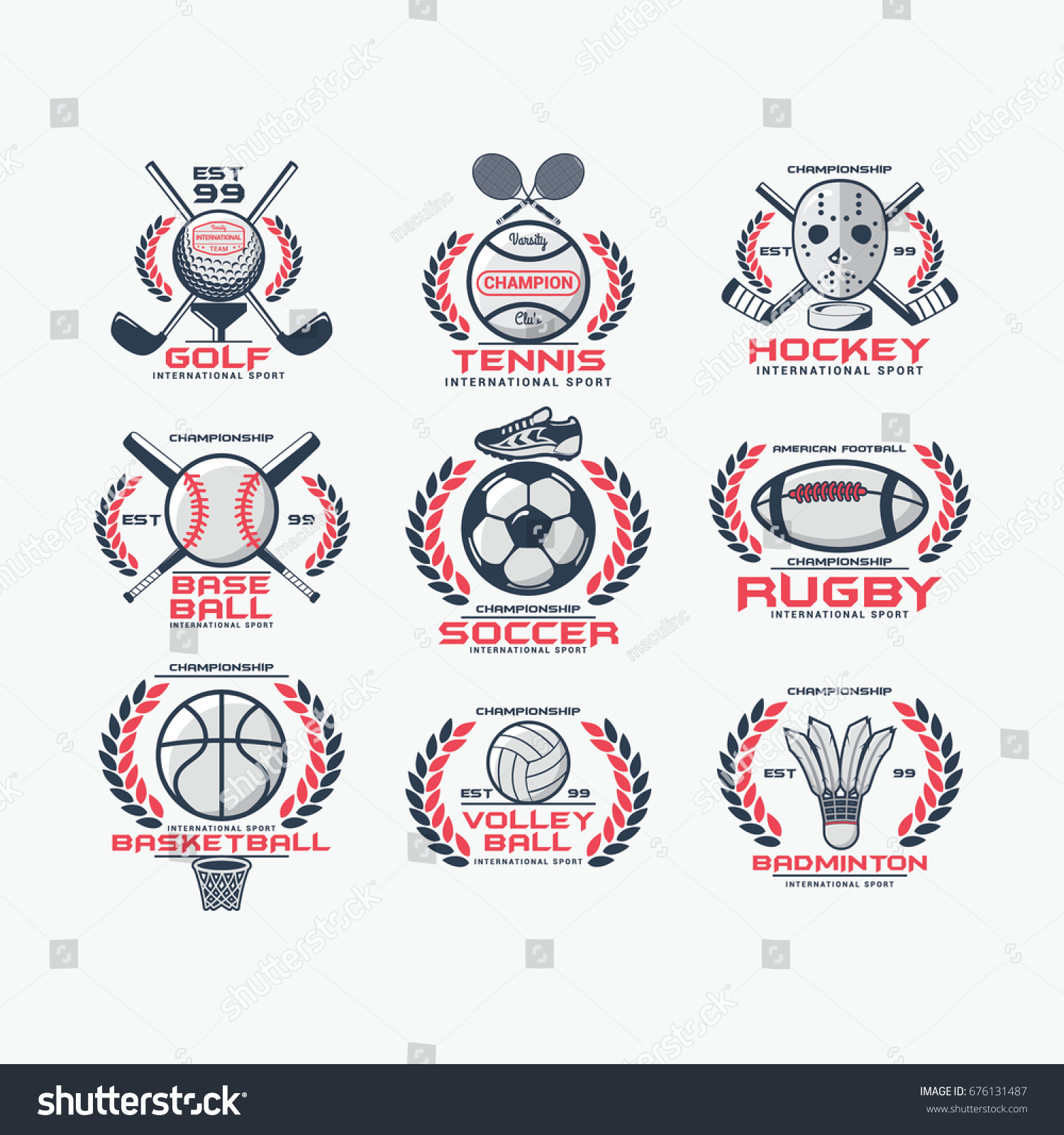 9 Sport Emblem Logo Vector Stock Vector (Royalty Free) 676131487 ...