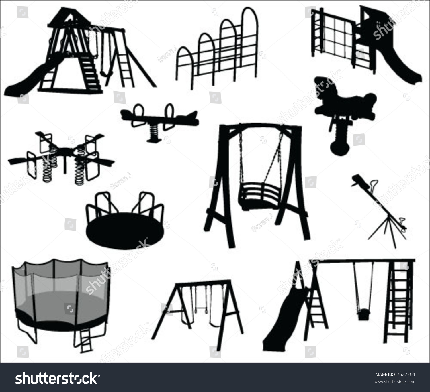 Playground Equipments Vector Stock Vector (Royalty Free) 67622704 ...