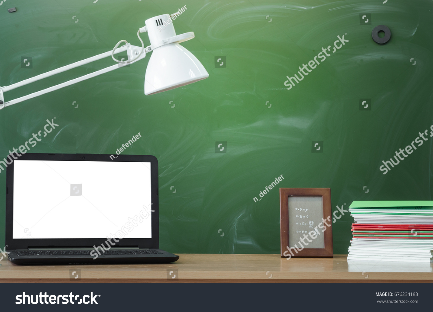 Teacher Student Desk Table Education Background Stock Photo 676234183 ...