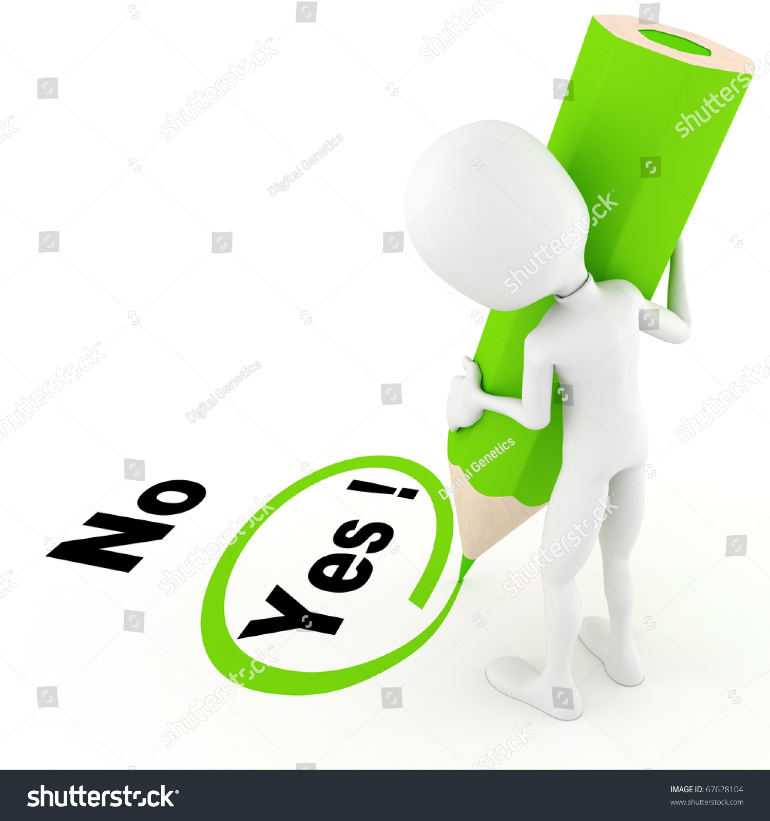 3d Man Choosing Between Yes No Stock Illustration 67628104 | Shutterstock
