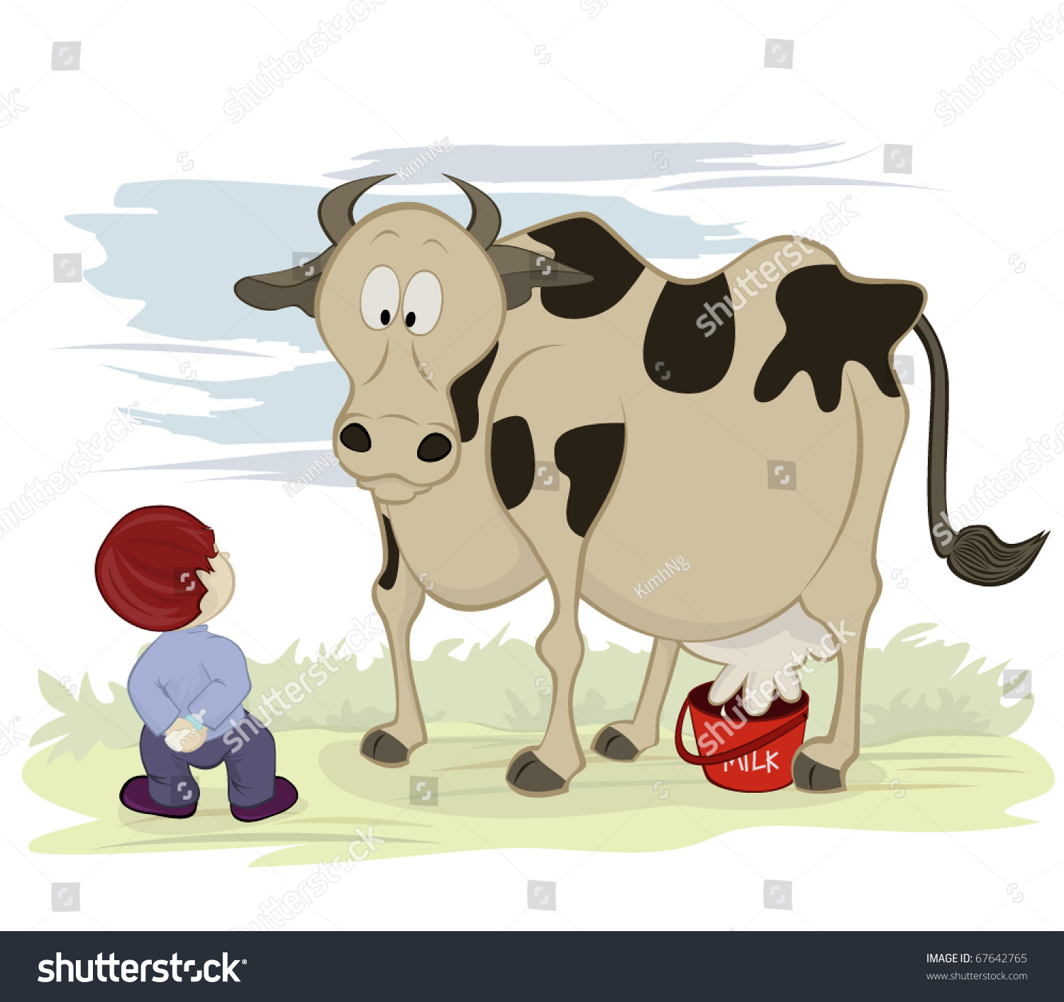 Мальчик пасет коров