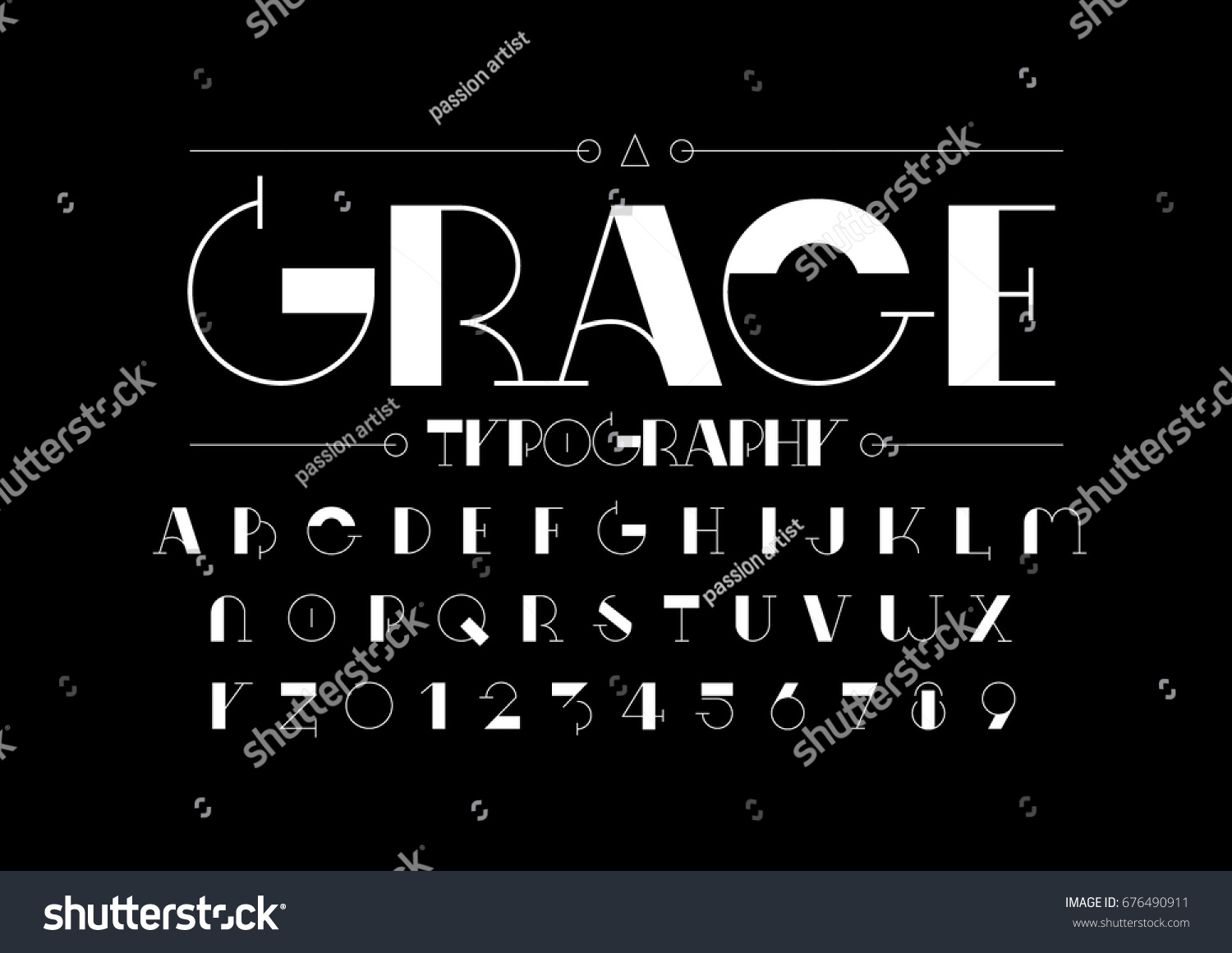 Vector Modern Stylized Font Alphabet Stock Vector (Royalty Free ...