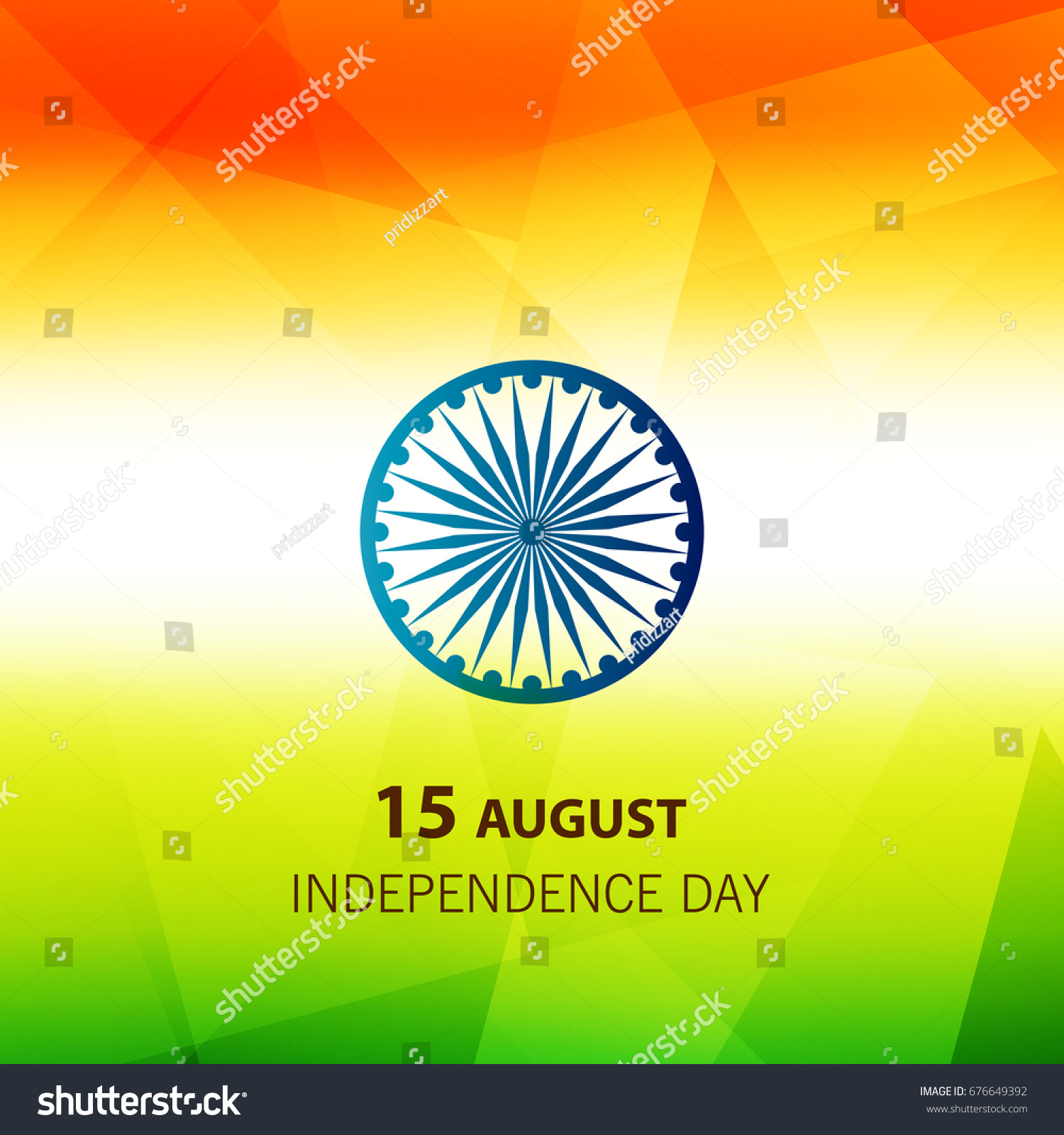 Happy Independence Day 15th August Design Stock Vector (Royalty Free ...