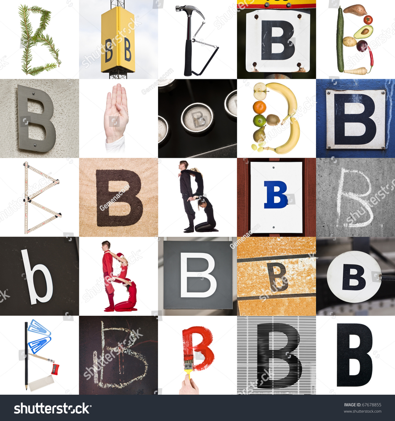 Collage 25 Images Letter B Stock Photo 67678855 | Shutterstock