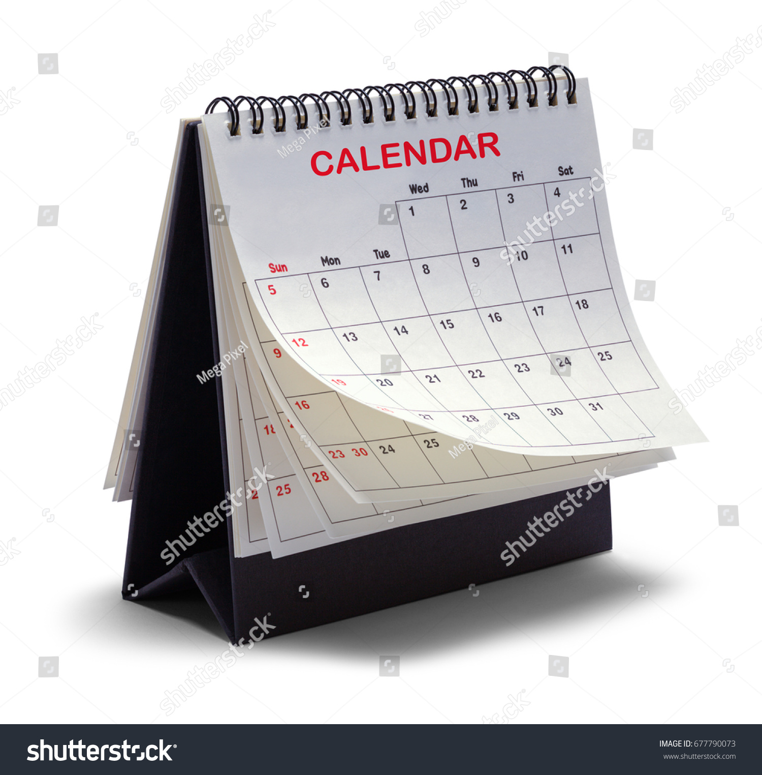 Desktop Tent Calendar Isolated On White Stock Photo 677790073 ...