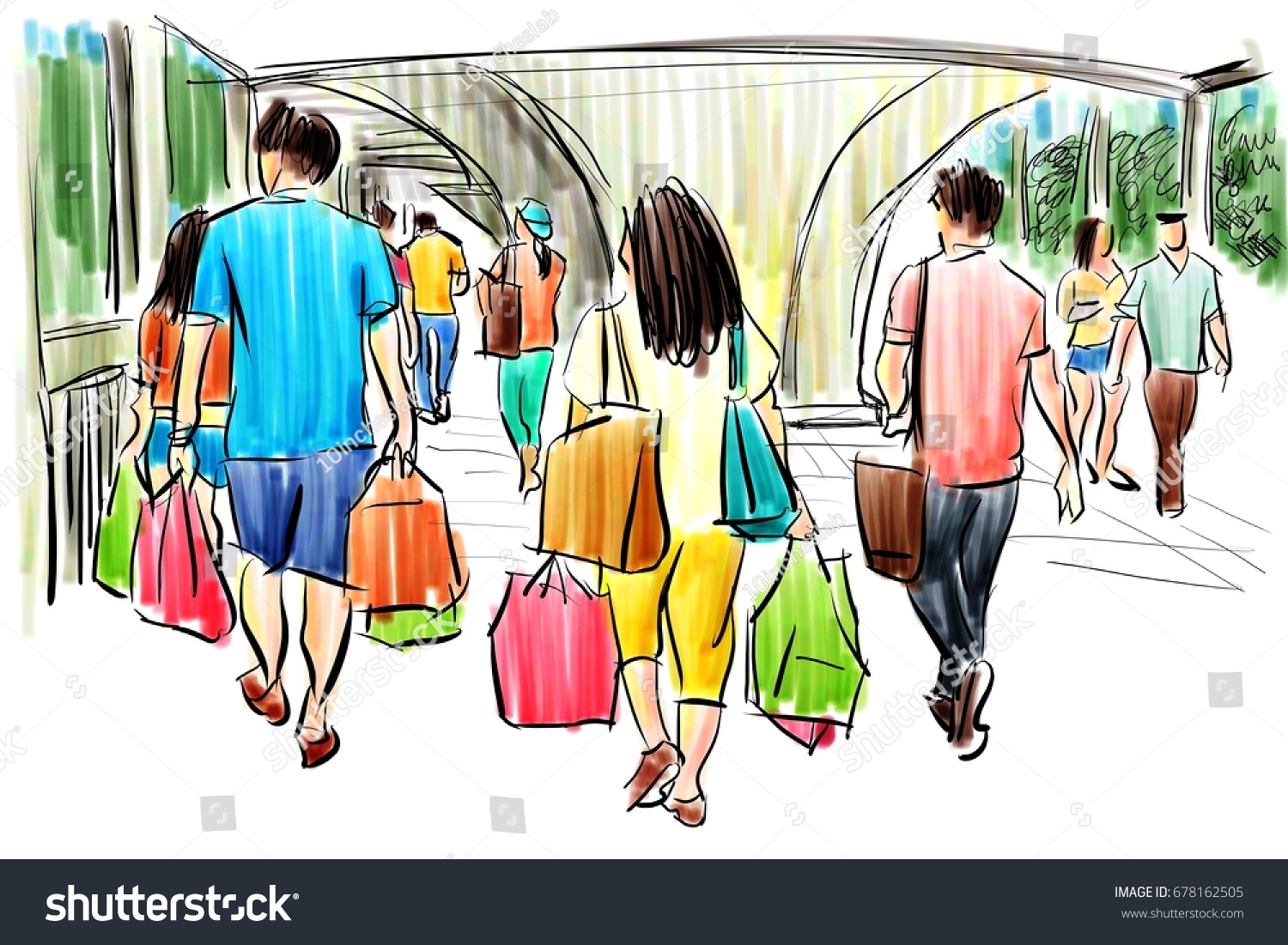 Shopping Mall cartoon