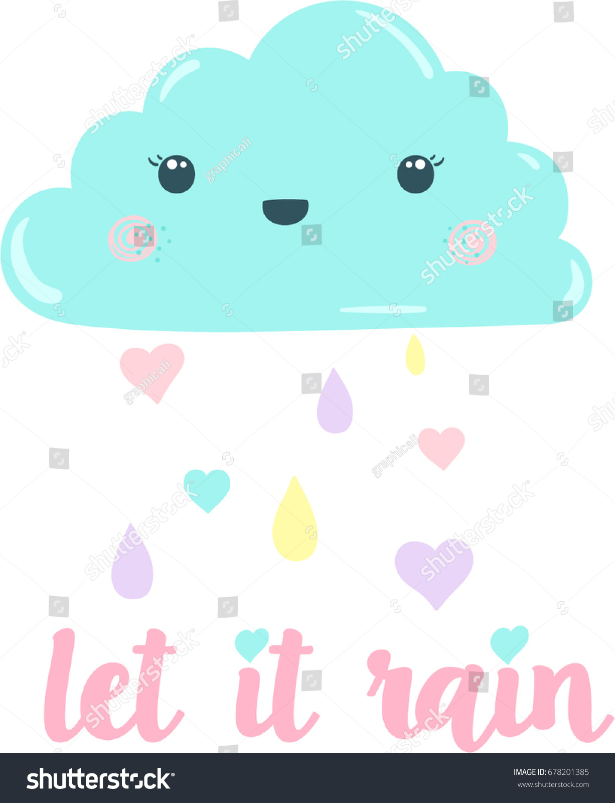 Cute Cloud Graphic Illustration Vector Slogan Stock Vector (Royalty ...