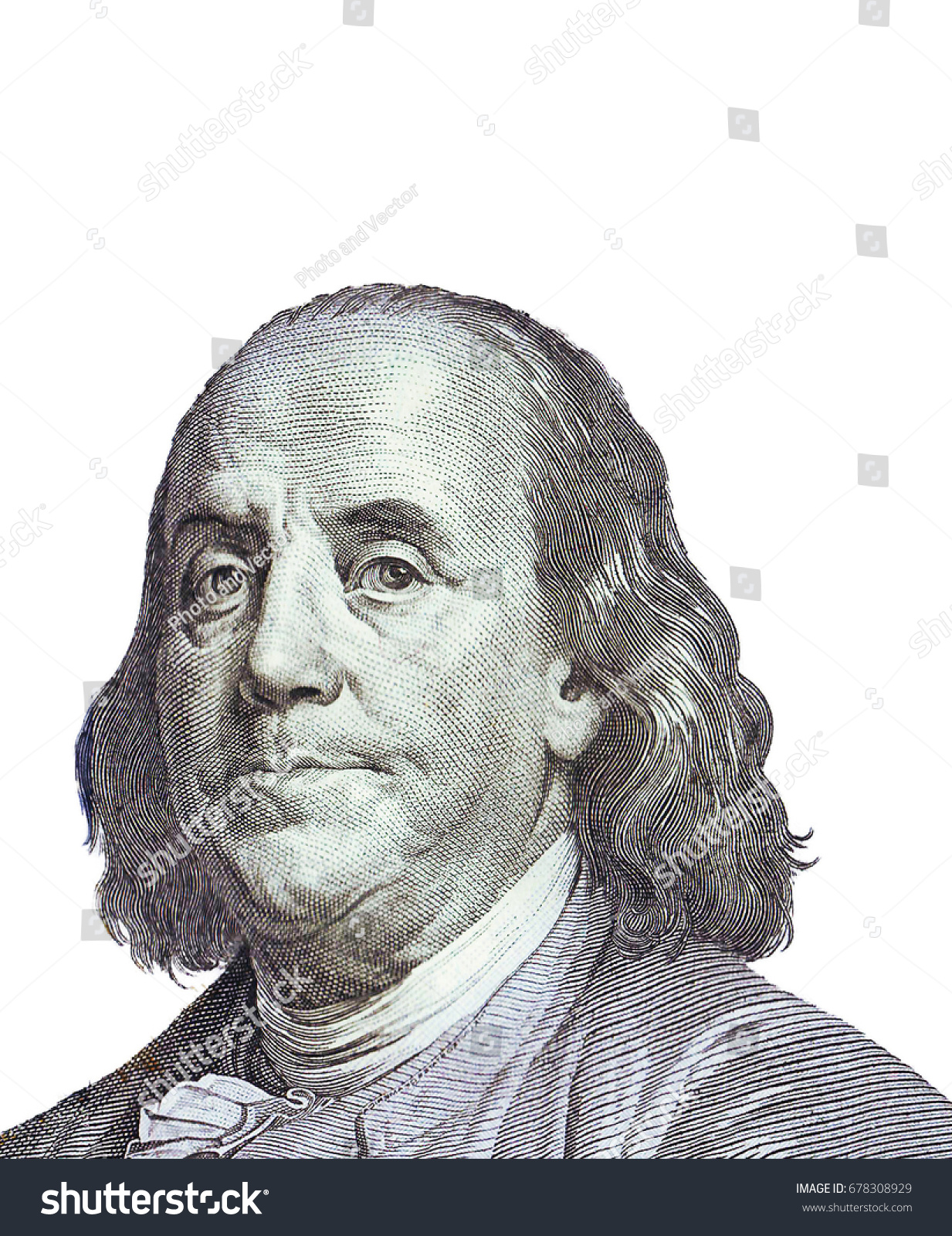 Benjamin Franklin Isolated On White Background Stock Photo 678308929 