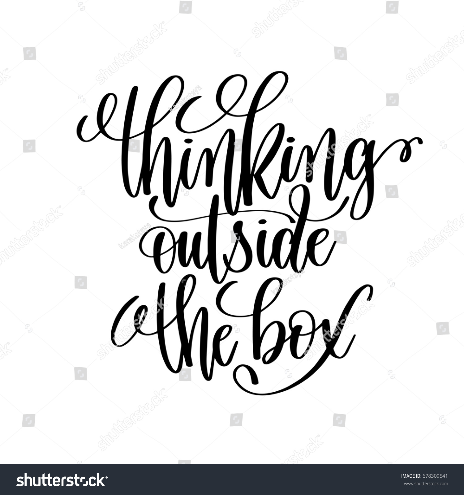 Thinking Outside Box Black White Handwritten Stock Illustration 678309541 Shutterstock 9705