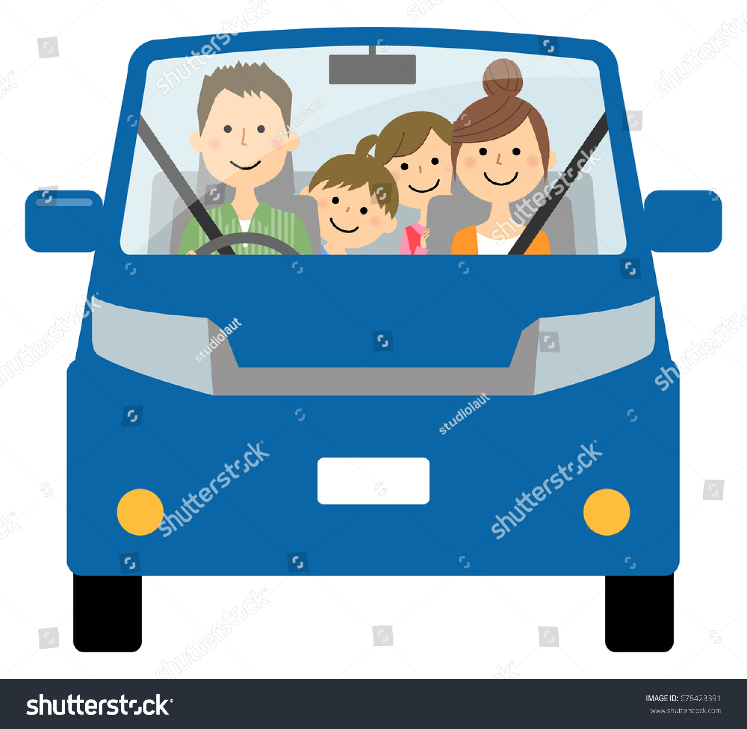 Family Go Out By Car Stock Vector (Royalty Free) 678423391 | Shutterstock