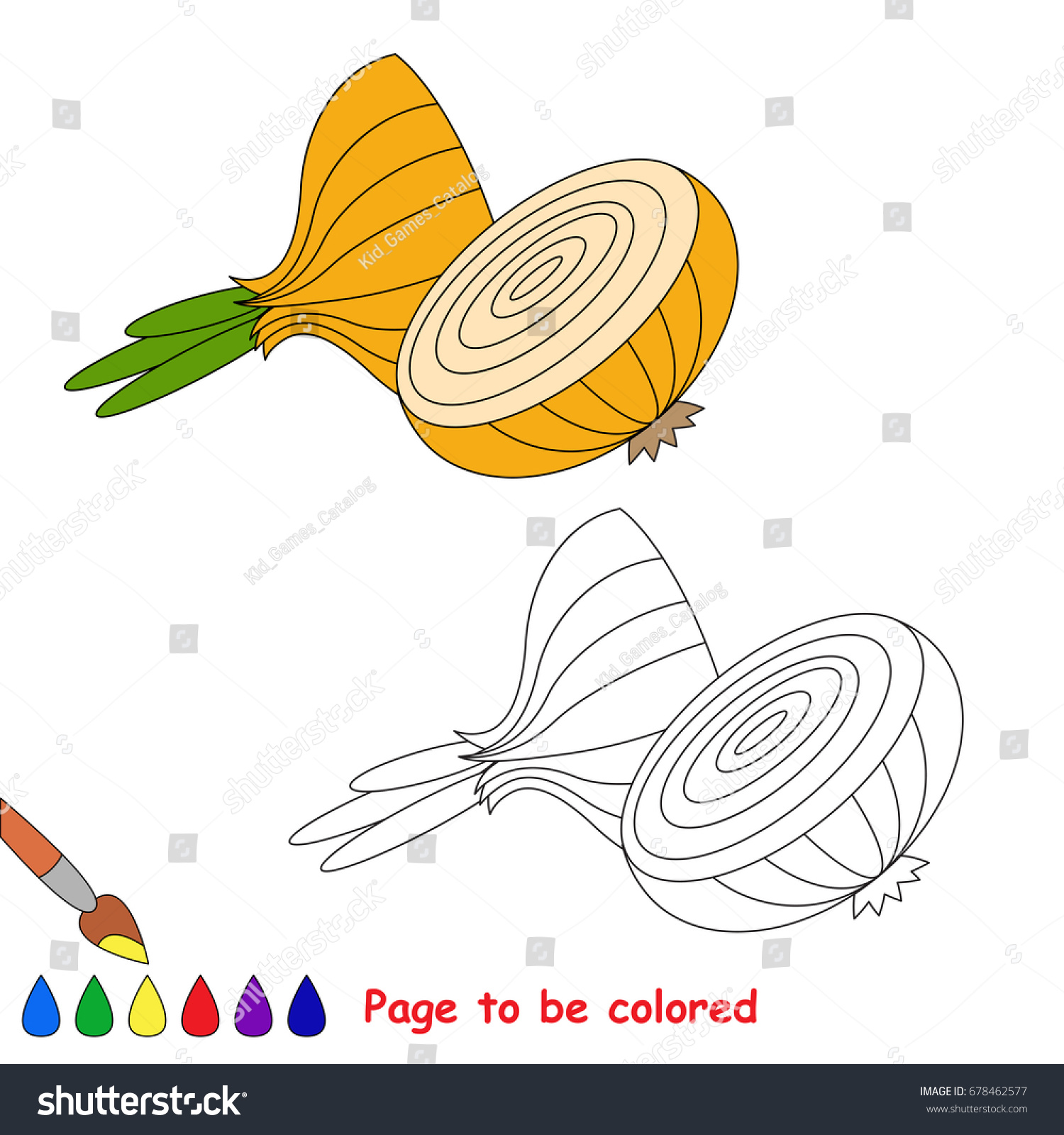 onion slice coloring page