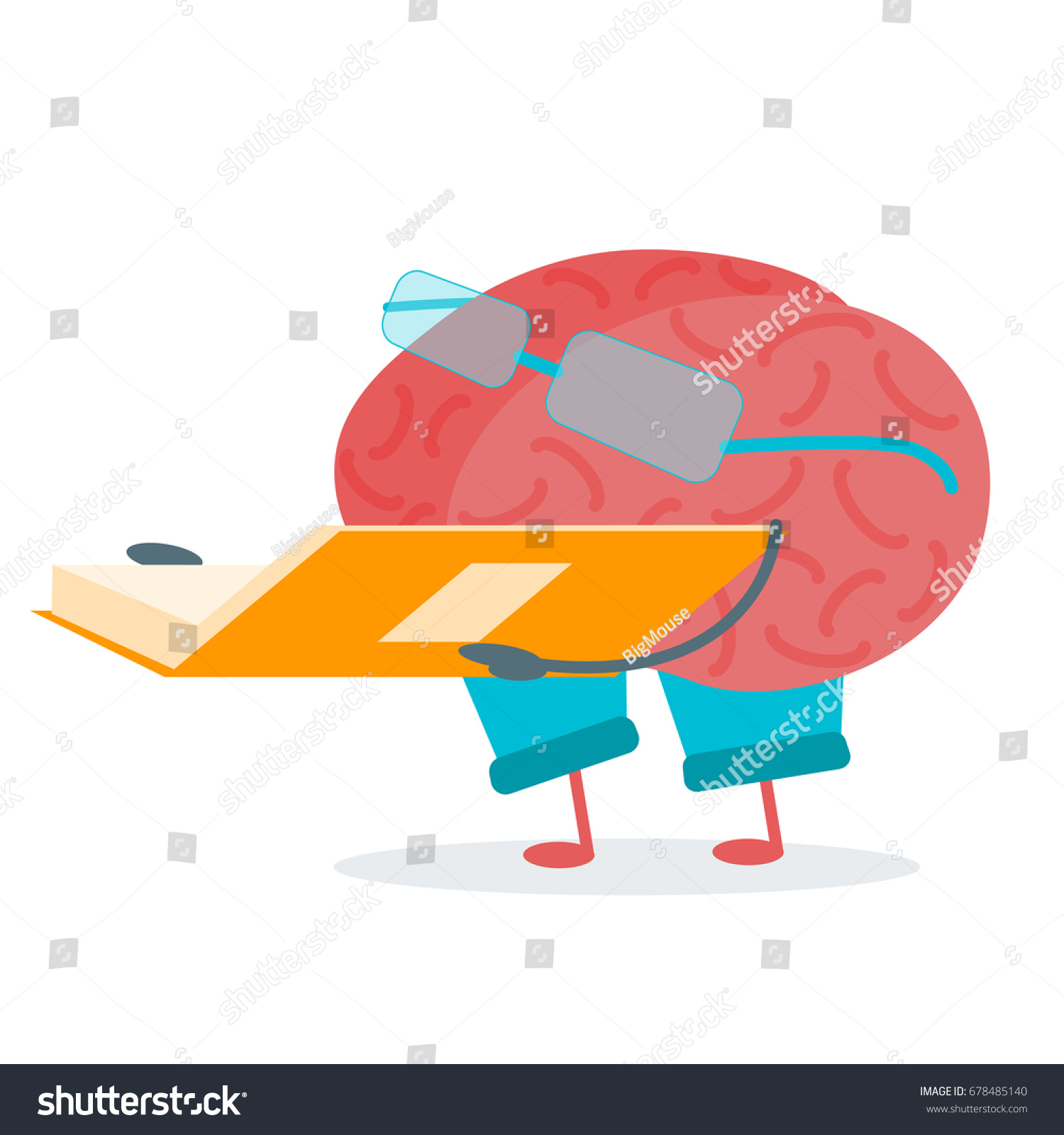 Cartoon Brain Brain Activity Character Funny Stock Vector Royalty Free Shutterstock