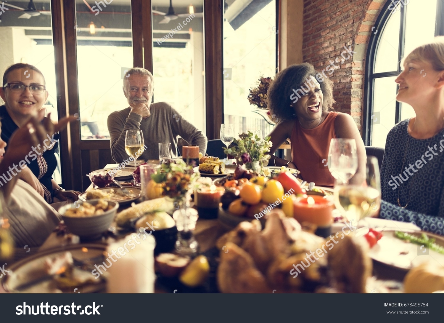 Thanksgiving Celebration Tradition Family Dinner Concept Stock Photo ...