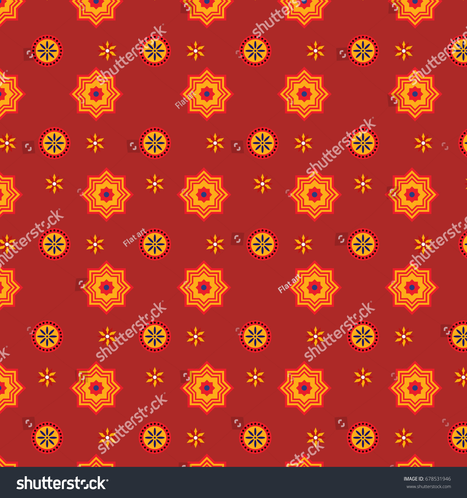Red Sindhi Ajrak Pattern Vector Illustration Stock Vector (Royalty Free ...