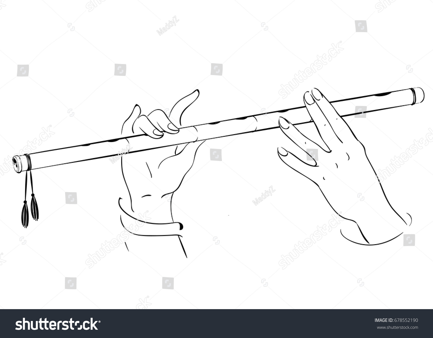 Руки держат флейту