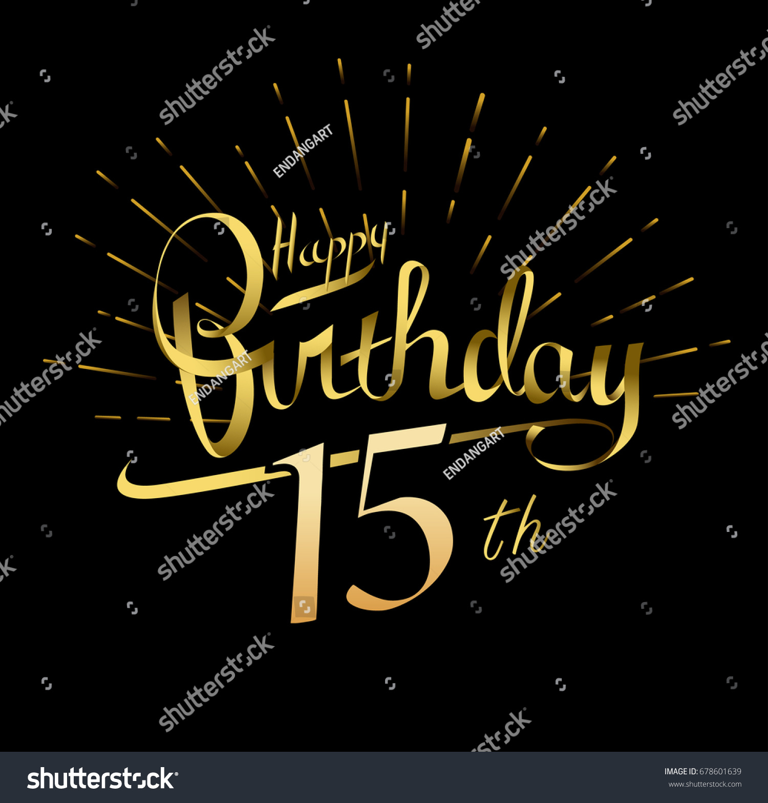 15th Happy Birthday Logo Beautiful Greeting Stock Vector (Royalty Free ...