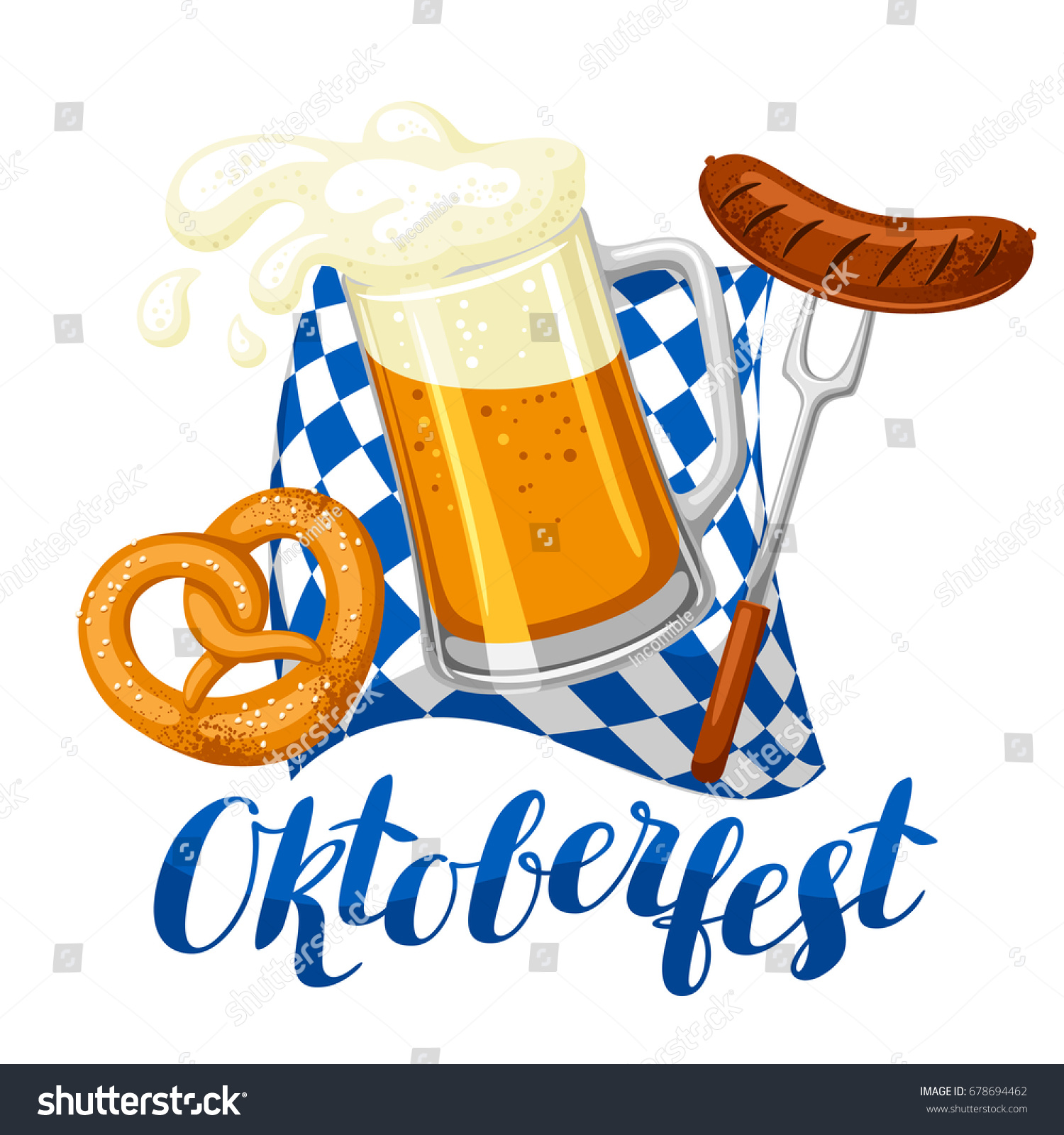 Oktoberfest Beer Festival Illustration Poster Feast Stock Vector 