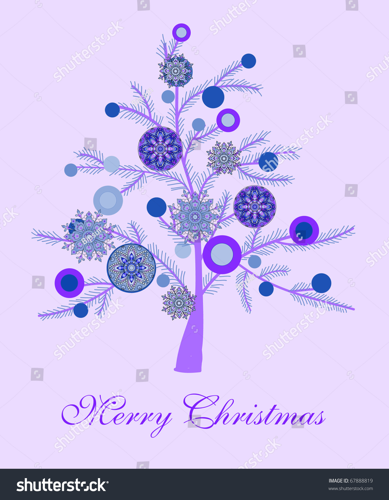 Beautiful Christmas Tree Illustration Christmas Card Stock Vector Royalty Free 67888819 2966