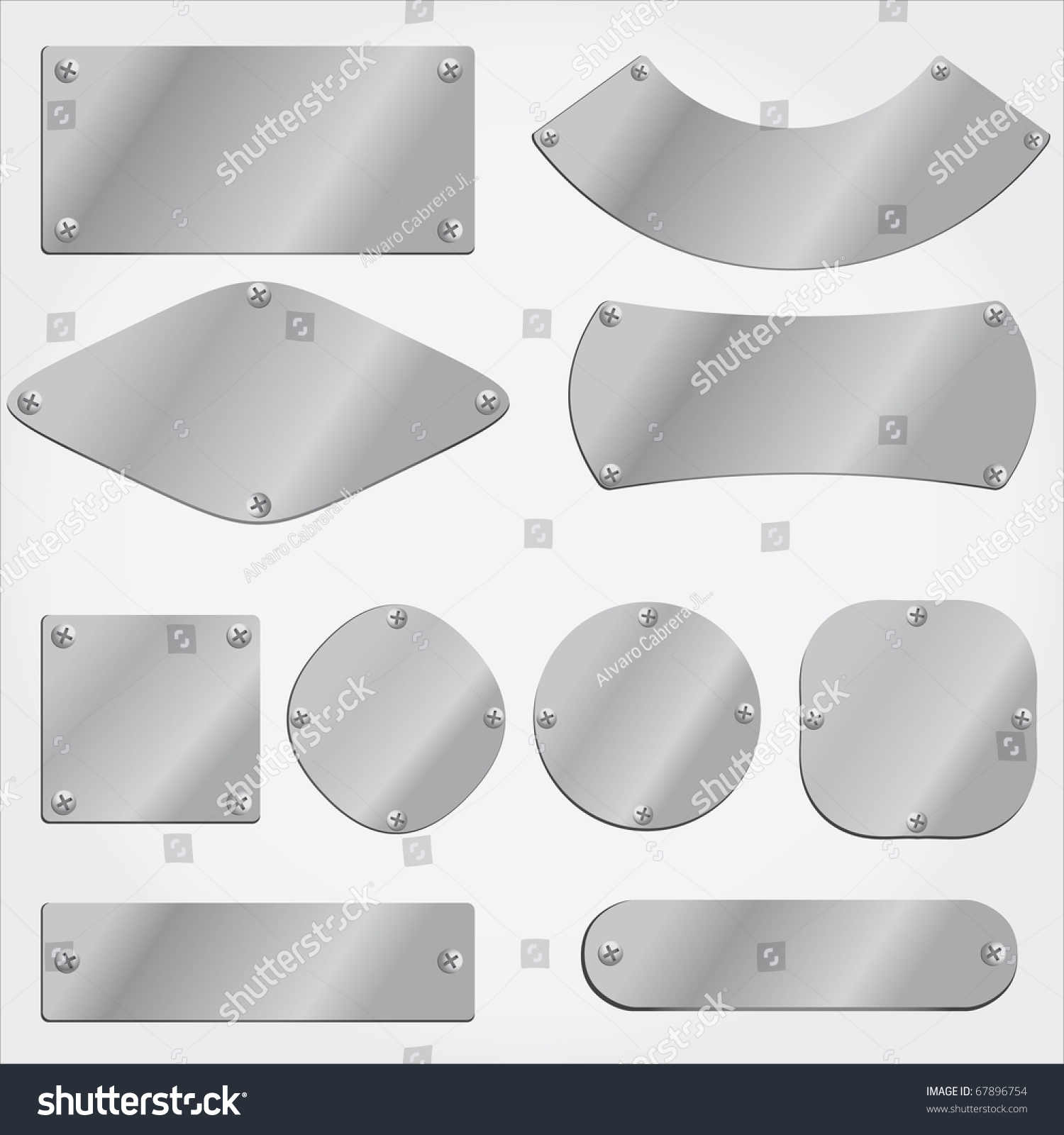 Vector Metal Plates Set Fully Editable Stock Vector (Royalty Free ...