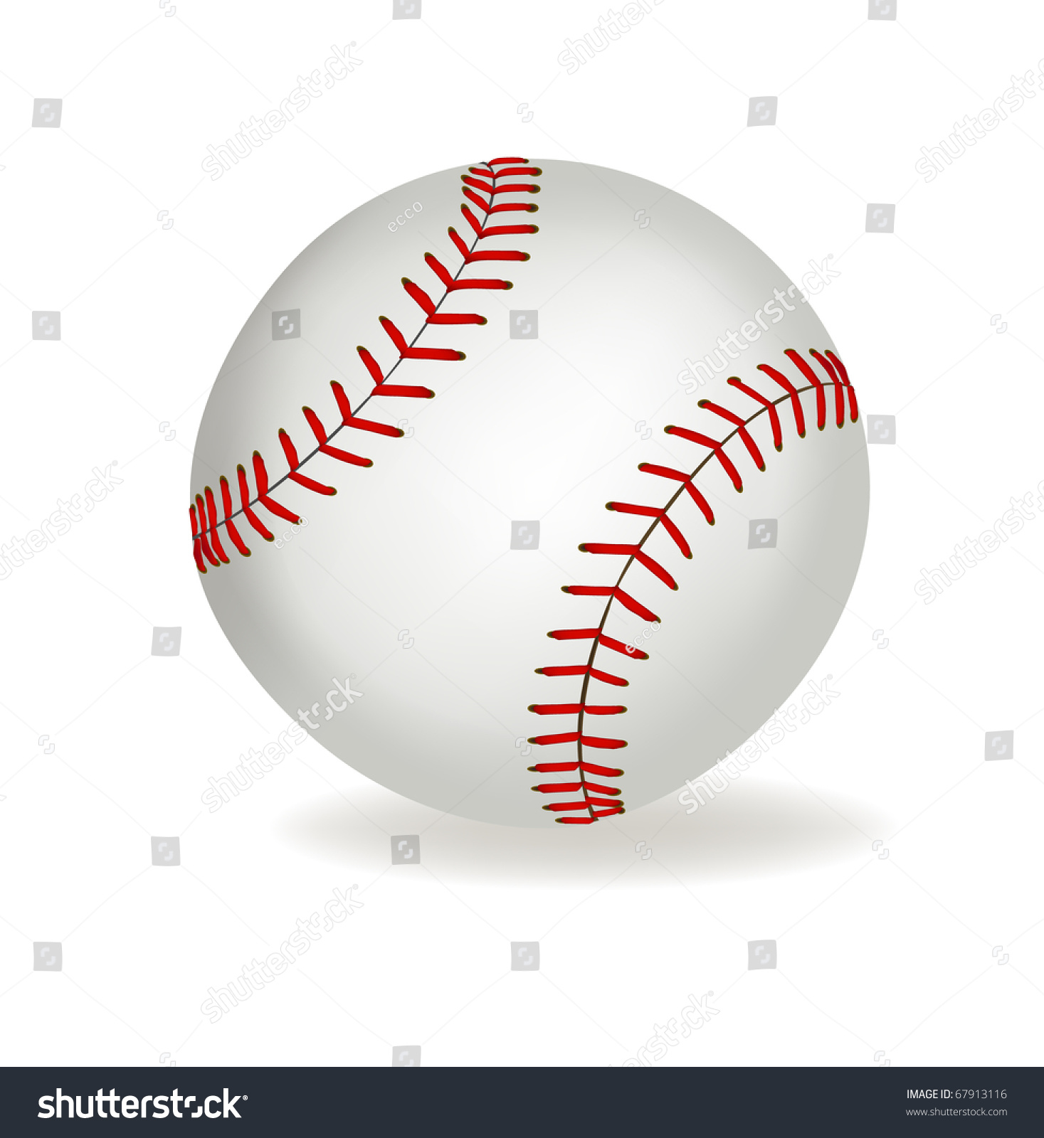 Baseball Ball On White Background Vector Stock Vector (Royalty Free ...