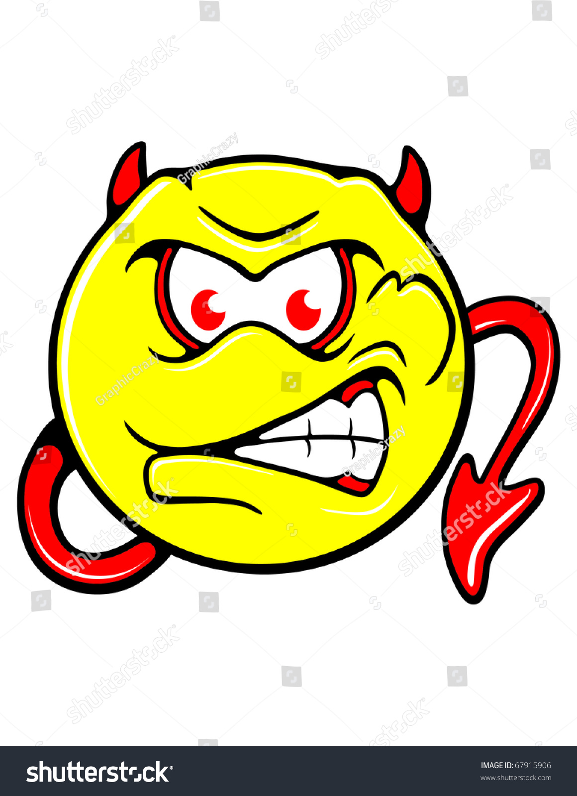 Devilish Smiley Face Stock Vector (Royalty Free) 67915906 | Shutterstock