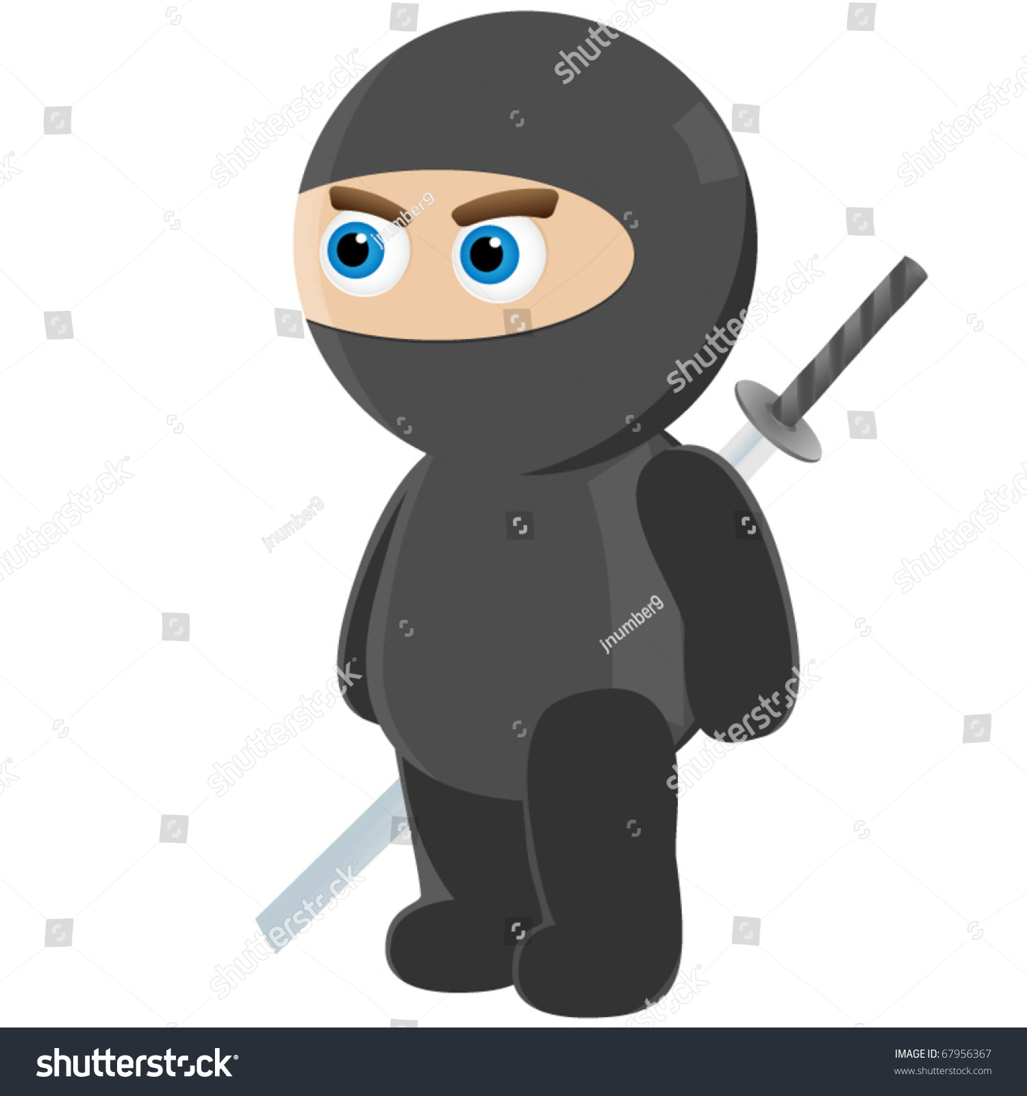 Little Cute Baby Ninja Ninja Suit Stock Vector (Royalty Free) 67956367 ...