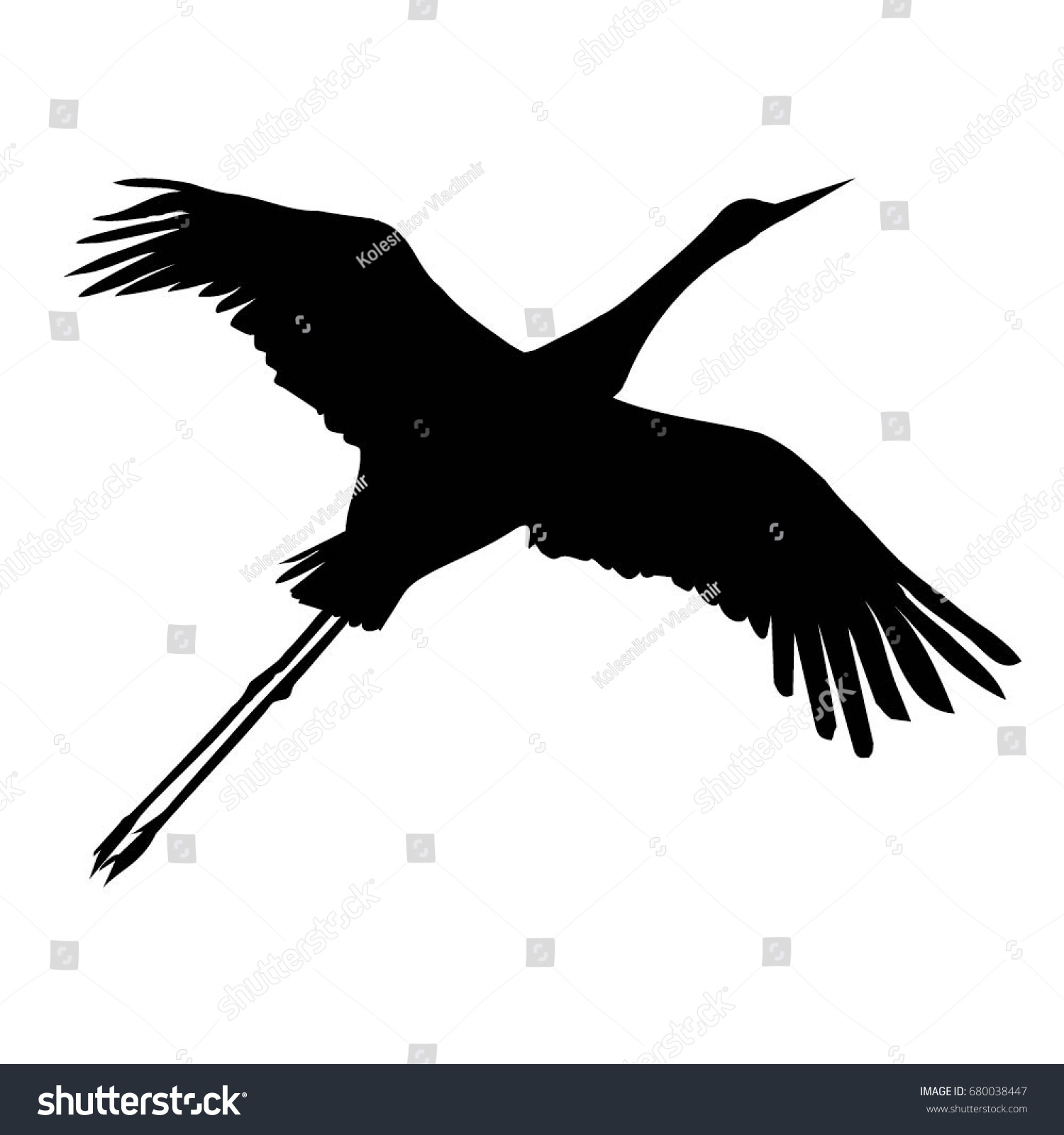 Crane Silhouette Vector Illustration Stock Vector (Royalty Free ...