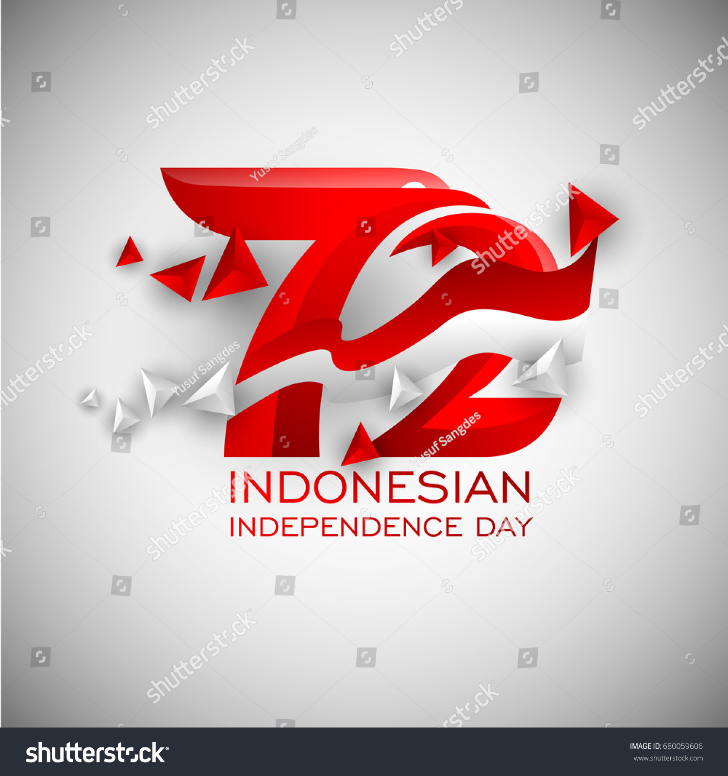 72 Years Indonesian Independence Day Logo Stock Vector (Royalty Free ...