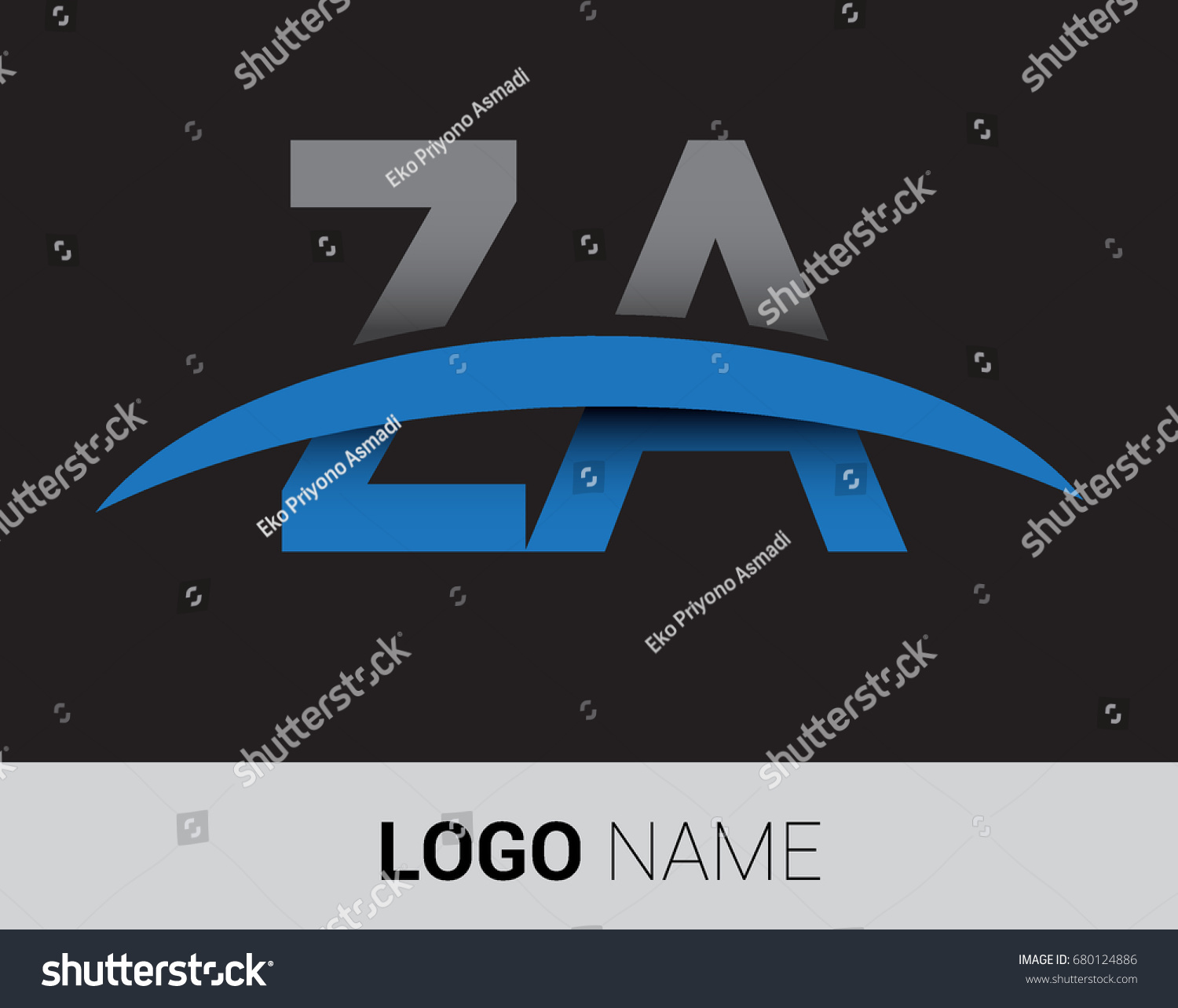 Za Initial Logo Company Name Colored Stock Vector (Royalty Free ...