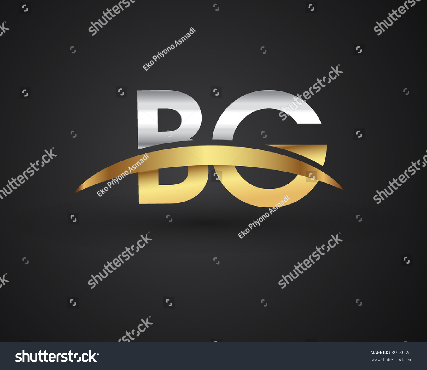 Bg Initial Logo Company Name Colored Stock Vector (Royalty Free ...