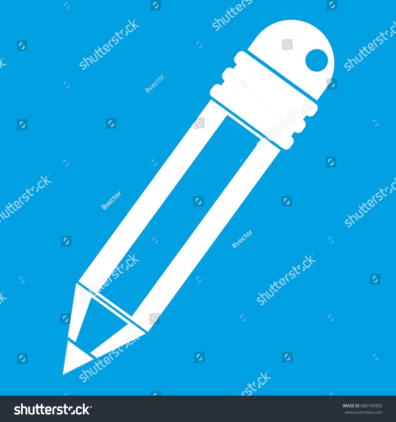 Pencil Eraser Icon White Isolated On Stock Vector (Royalty Free