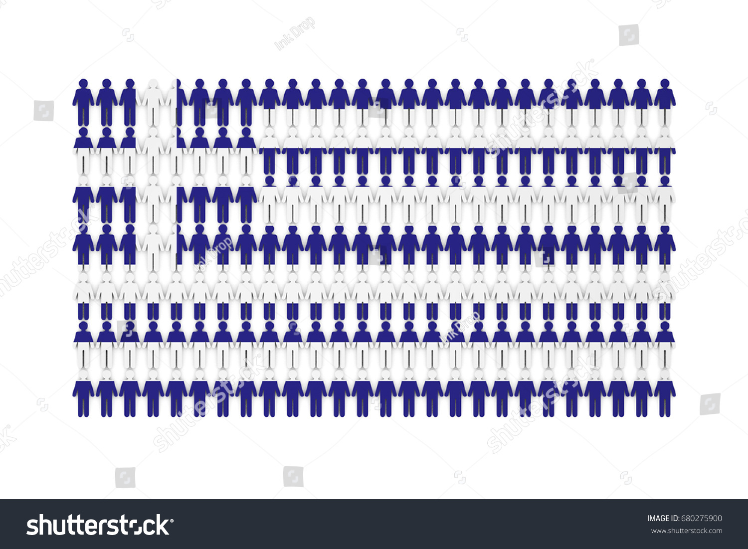 Greece Population Concept Group Stick Figure Stock Illustration