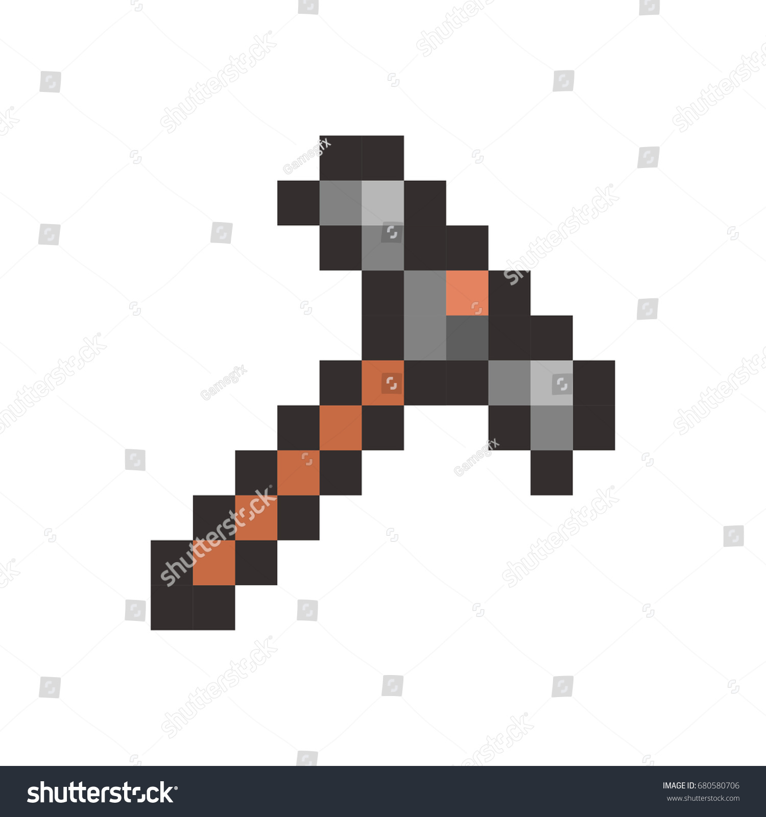 Hammer Pixel Art Cartoon Retro Game Stock Vector (Royalty Free ...