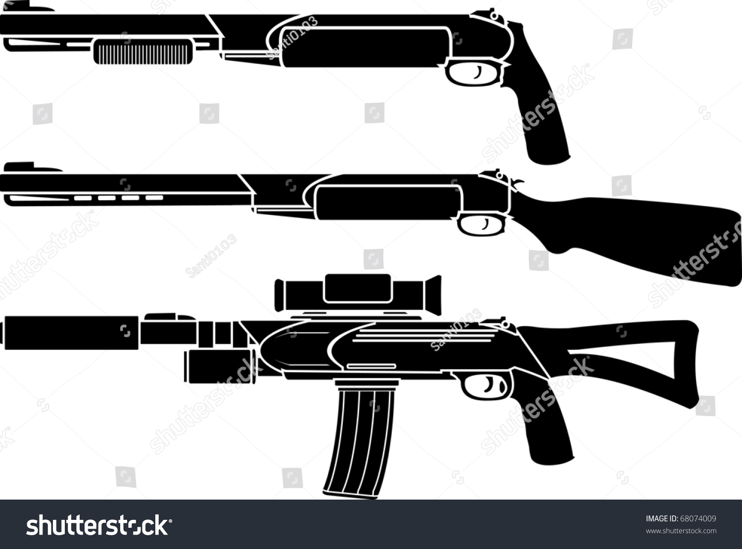 Трафарет винтовки