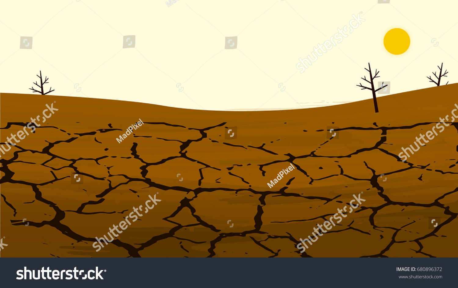 Dry Cracked Land Farming Field Rural Stock Vector (Royalty Free ...