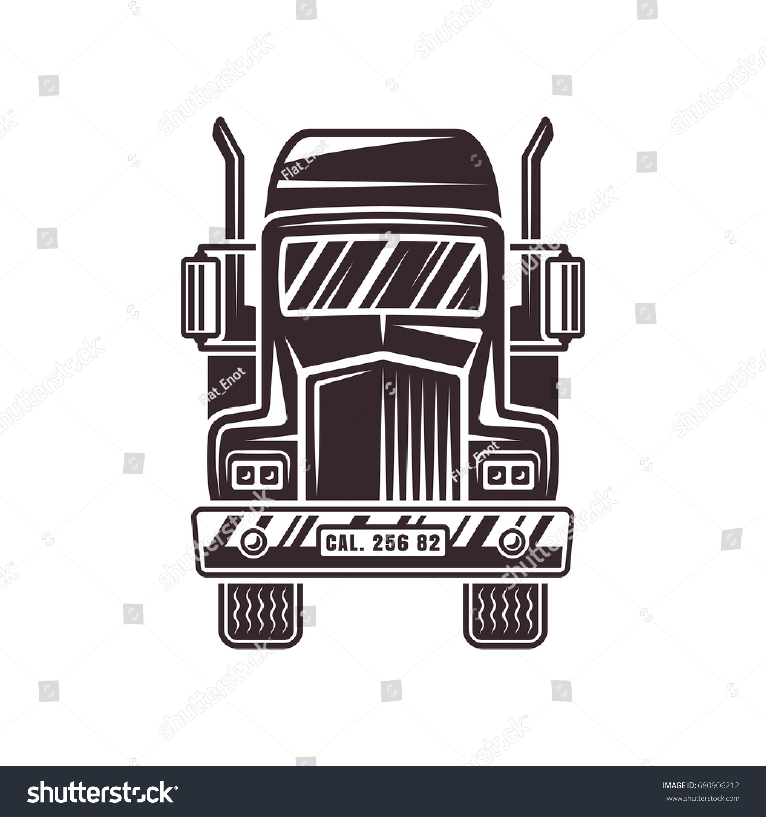 Heavy Truck Front View Vector Illustration Stock Vector (Royalty Free ...