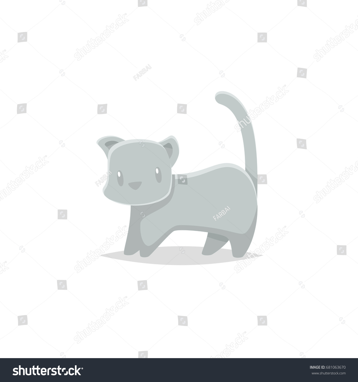 Cat Cartoon Vector Illustration Stock Vector Royalty Free Shutterstock